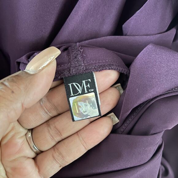 Diane von Furstenberg Oletta Faux Wrap Dress Womens 10 Purple Classic DVF Style - Picture 6 of 9